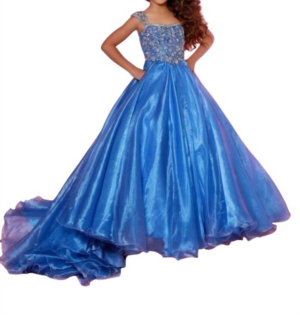 NEW JOHNATHAN KAYNE KIDS a-line gown in periwinkle